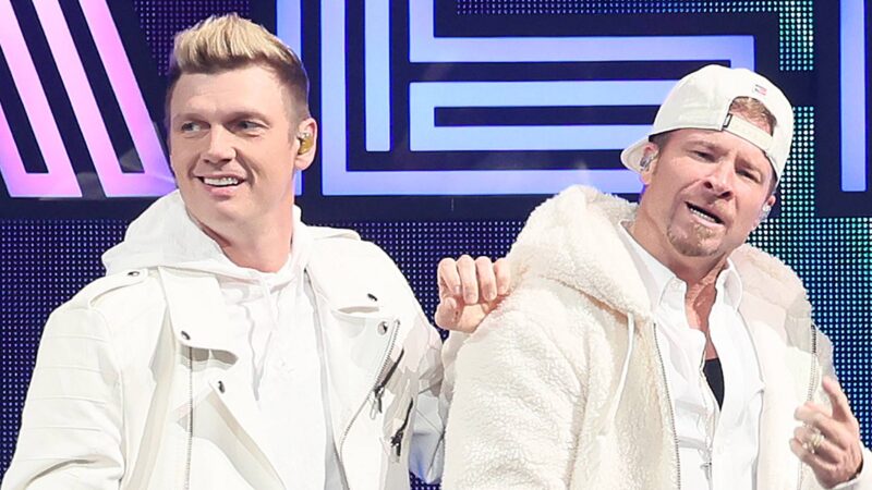 Nick Carter e Brian Littrell, dos Backstreet Boys - Foto: Alexander Tamargo / Getty Images