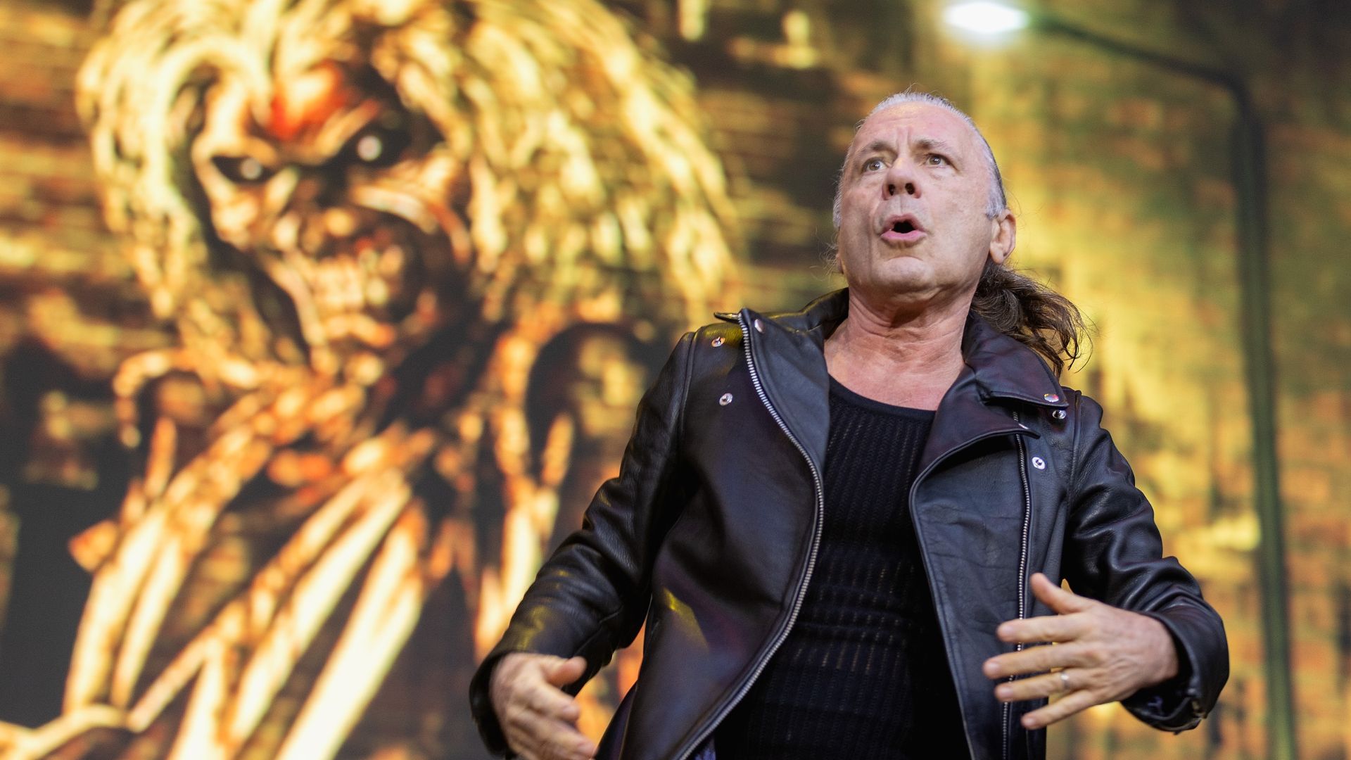 Bruce Dickinson em show do Iron Maiden em junho de 2025