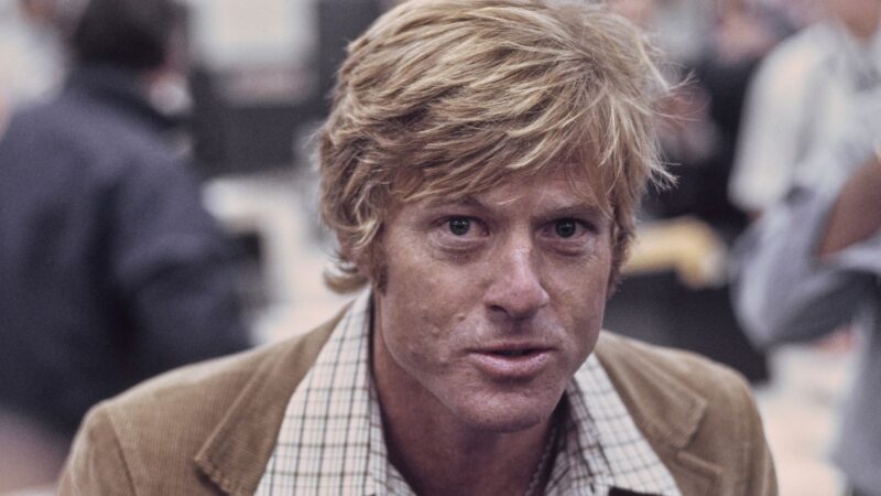 Robert Redford no set de Todos os Homens do Presidente