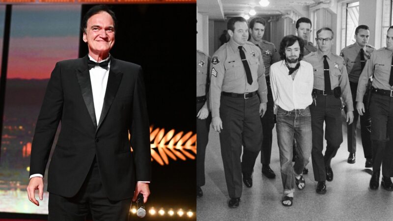 Quentin Tarantino e Charles Manson escoltado pela polícia (Fotos: Stephane Cardinale - Corbis/Corbis via Getty Images e Bettmann / Colaborador)