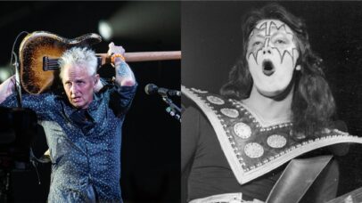 Mike McCready (Pearl Jam) ao lamentar morte de Ace Frehley (Kiss) - Fotos: Jim Bennett/Getty Images e Michael Ochs Archives/Getty Images