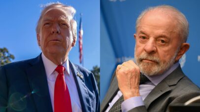 Donald Trump e Luiz Inácio Lula da Silva em 2025 (Fotos: Tasos Katopodis e Alexi J. Rosenfeld / Getty Images)