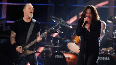 James Hetfield (Metallica) e Ozzy Osbourne (Black Sabbath) em 2009 (Foto: Theo Wargo / WireImage via Getty Images)