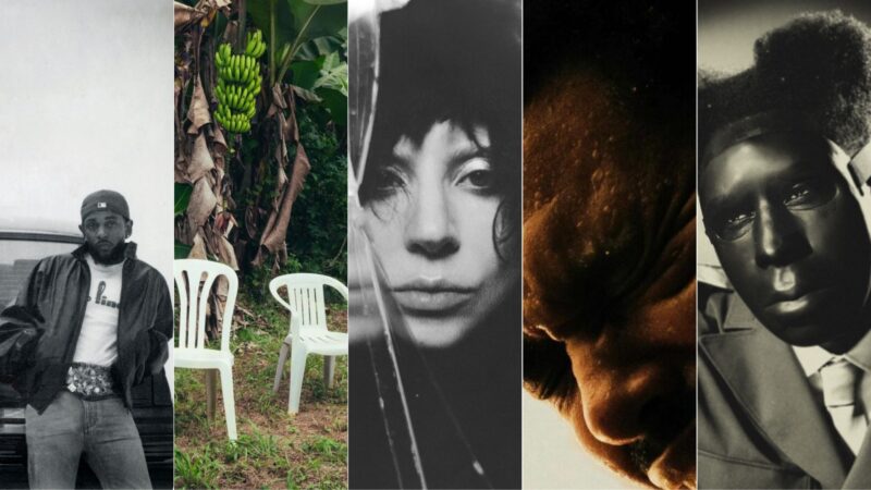 Capas de: Kendrick Lamar, Bad Bunny, Lady Gaga, The Weeknd e Tyler, The Creator