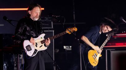 Thom Yorke e Jonny Greenwood, do Radiohead, durante show do The Smile
