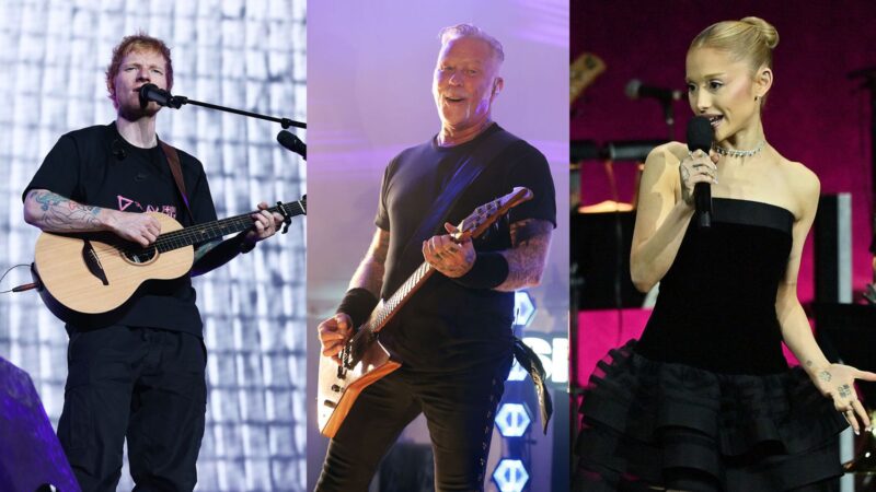 Ed Sheeran, Metallica e Ariana Grande