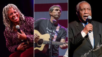 Martha Reeves, Beto O'Rourke e Jerry Butler (Fotos: Sarah Morris/Getty Images for The Recording Academy, Rick Kern/WireImage e Jason Miller/Getty Images for Rock & Roll Hall Of Fame)