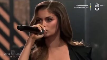 Ignacia Fernández no Miss Mundo Chile 2025 (Foto: reprodução / YouTube)