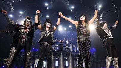 Kiss em 2023 (E-D): Gene Simmons, Eric Singer, Paul Stanley e Tommy Thayer (Foto: Kevin Mazur / Getty Images for Live Nation)