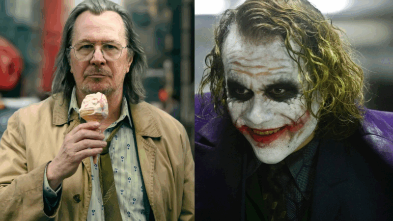 Gary Oldman em 'Slow Horses' e Heath Ledger em 'Batman: O Cavaleiro das Trevas'