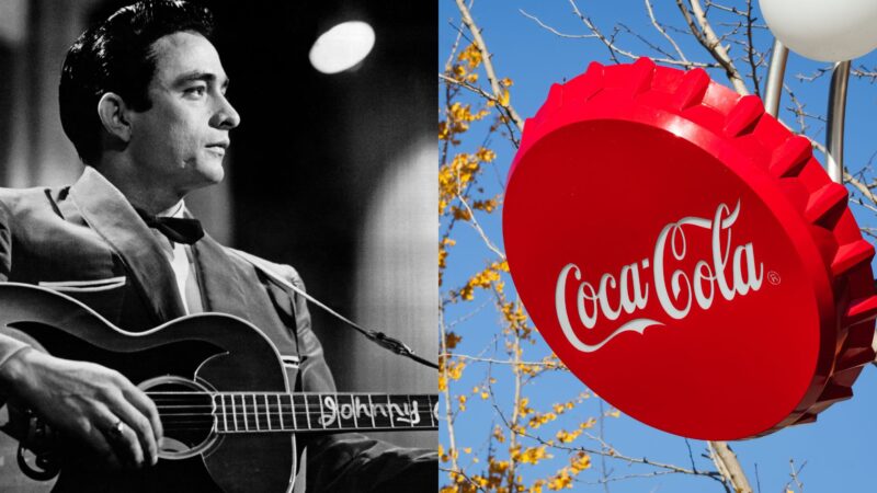 Johnny Cash e Coca-Cola (Fotos: Michael Ochs Archives e Cheng Xin/ Getty Images)
