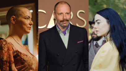 Yorgos Lanthimos e duas personagens de Emma Stone ('Bugonia' e 'Pobres Criaturas')