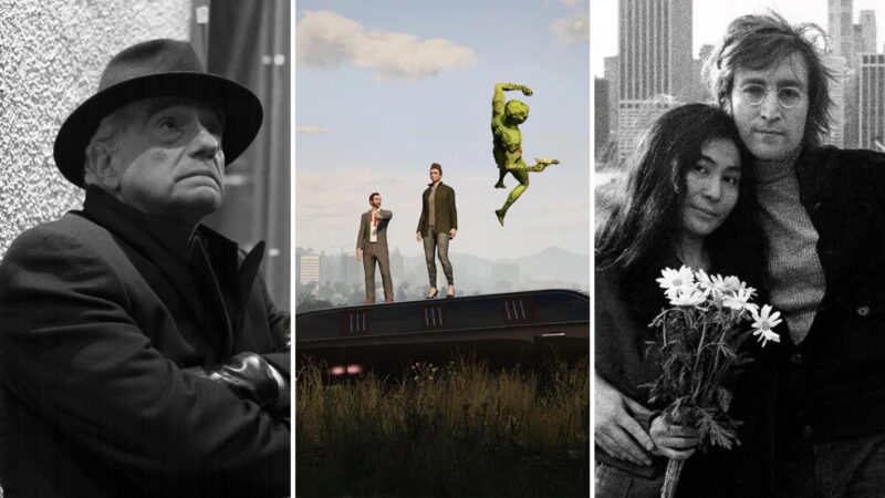 Imagens dos documentários O Lendário Martin Scorsese, Grand Theft Hamlet e One to One: John & Yoko (Fotos: Divulgação)