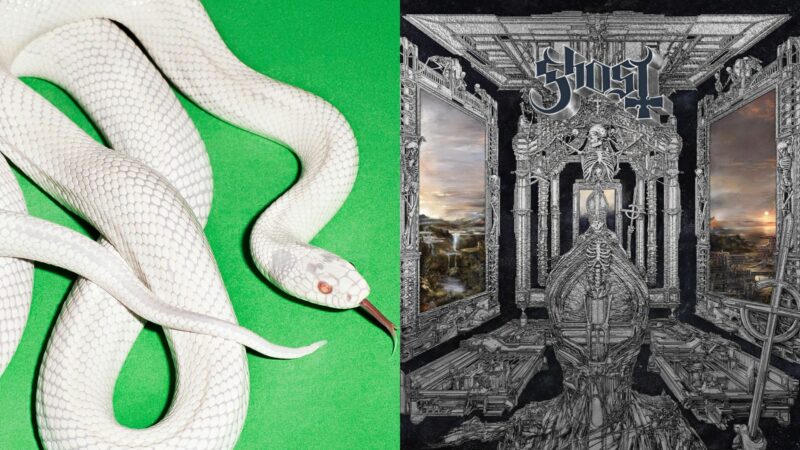 Capas de Private Music, do Deftones, e Skeletá, do Ghost (Fotos: Divulgação)