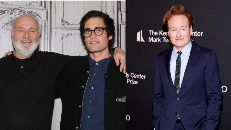 Rob Reiner, Nick Reiner e Conan O'Brien (Fotos: Rommel Demano e Paul Morigi/Getty Images)