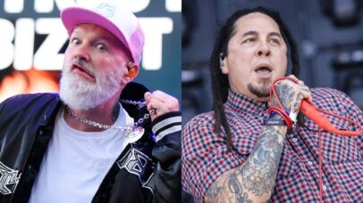 Fred Durst (Limp Bizkit) e Sonny Sandoval (P.O.D.) (Fotos: Matthew Baker e Greg Doherty / Getty Images)