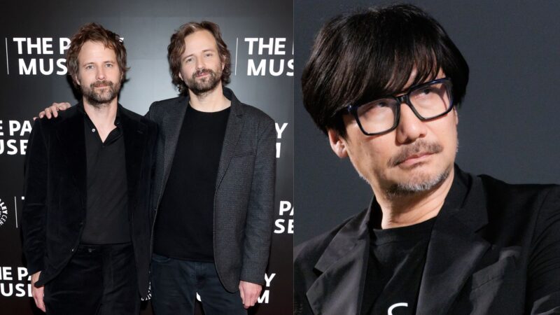 Ross e Matt Duffer (da esquerda para a direita) e Hideo Kojima (Fotos: Mike Coppola/Getty Images e Rosdiana Ciaravolo/Getty Images)