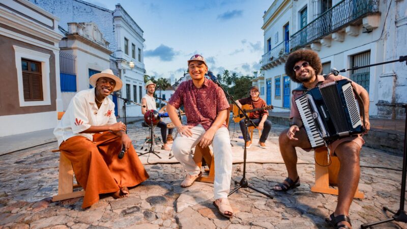 Jota.pê, João Gomes e Mestrinho no projeto 'Dominguinho' (Foto: Kaio Cads/Divulgação)