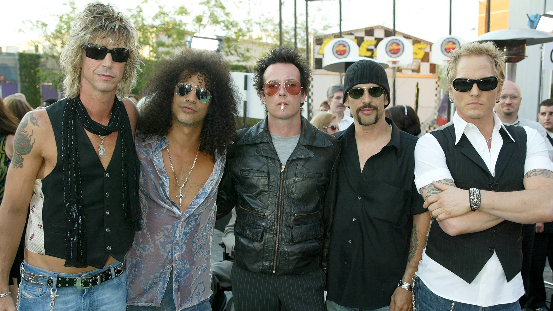 Velvet Revolver em 2003 (E-D): Duff McKagan, Slash, Scott Weiland, Dave Kushner e Matt Sorum (Foto: Kevin Winter / Getty Images)