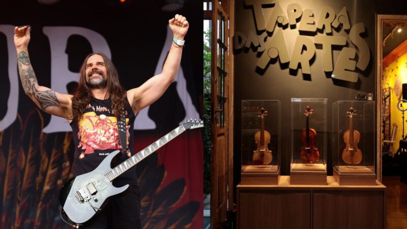 Andreas Kisser se emociona em visita à exposição 'Universo Singular' em São Paulo