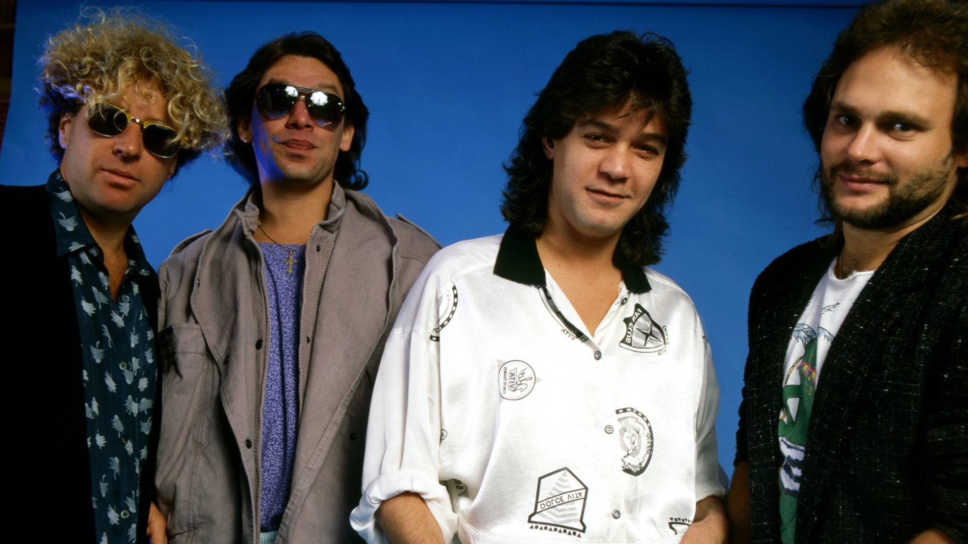 Van Halen em 1985 (E-D): Sammy Hagar, Alex Van Halen, Eddie Van Halen e Michael Anthony (Foto: Ann Summa / Getty Images)