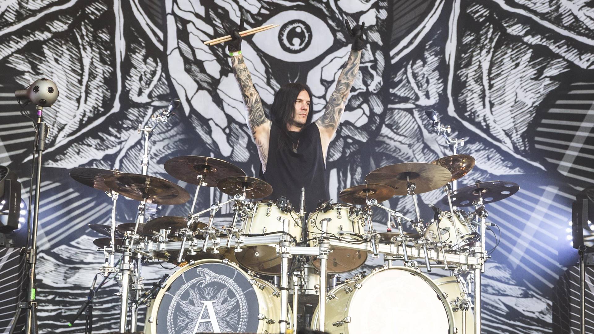 Daniel Erlandsson, baterista do Arch Enemy, em 2018 (Foto: Gina Wetzler / Redferns via Getty Images)