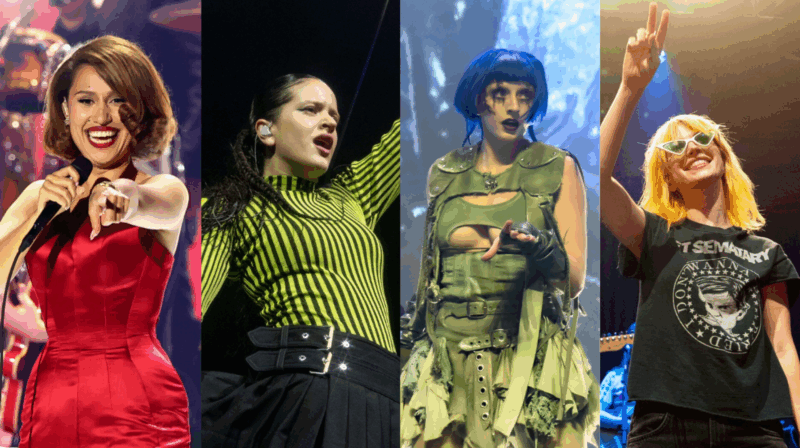 Da esquerda para a direita: Raye, Rosalía, Hemlocke Springs, e Hayley Williams