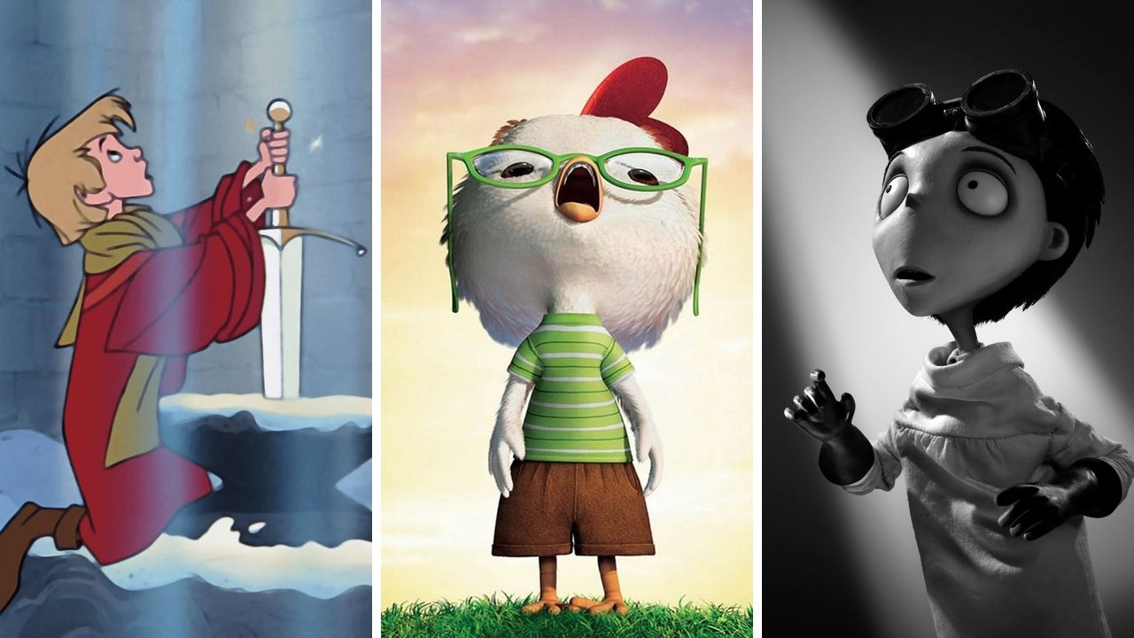 A Espada Era a Lei, O Galinho Chicken Little e Frankenweenie (Fotos: Reprodução/Disney)