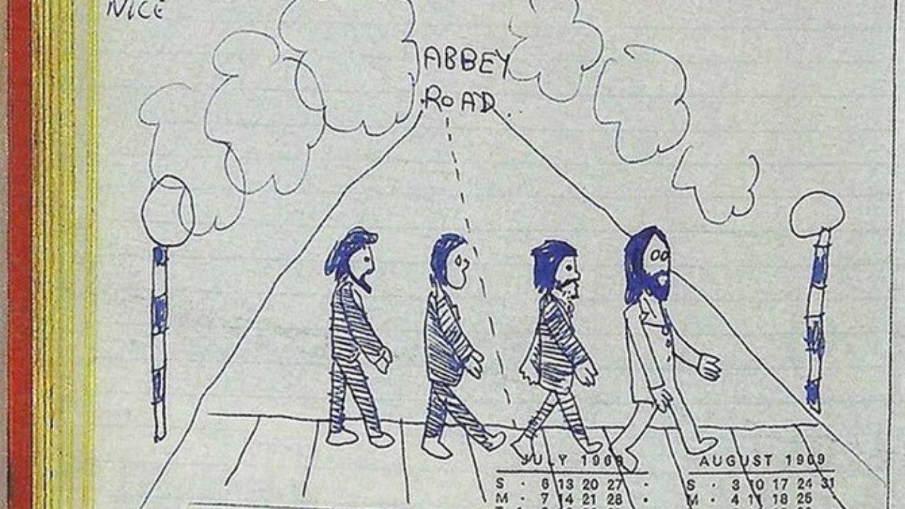 Reprodução da página do diário de Mal Evans (Foto: Reprodução: Twitter)