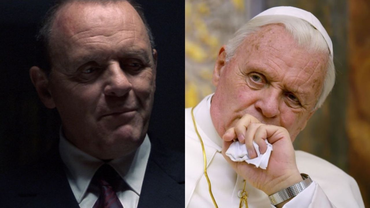 Anthony Hopkings em Hannibal e Dois Papas (Foto: Reprodução)