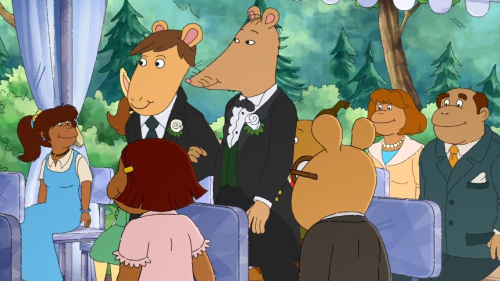 Cena do casamento entre Mr. Ratburn e Patrick no desenho Arthur (Foto: PBS Kids / Divulgação)