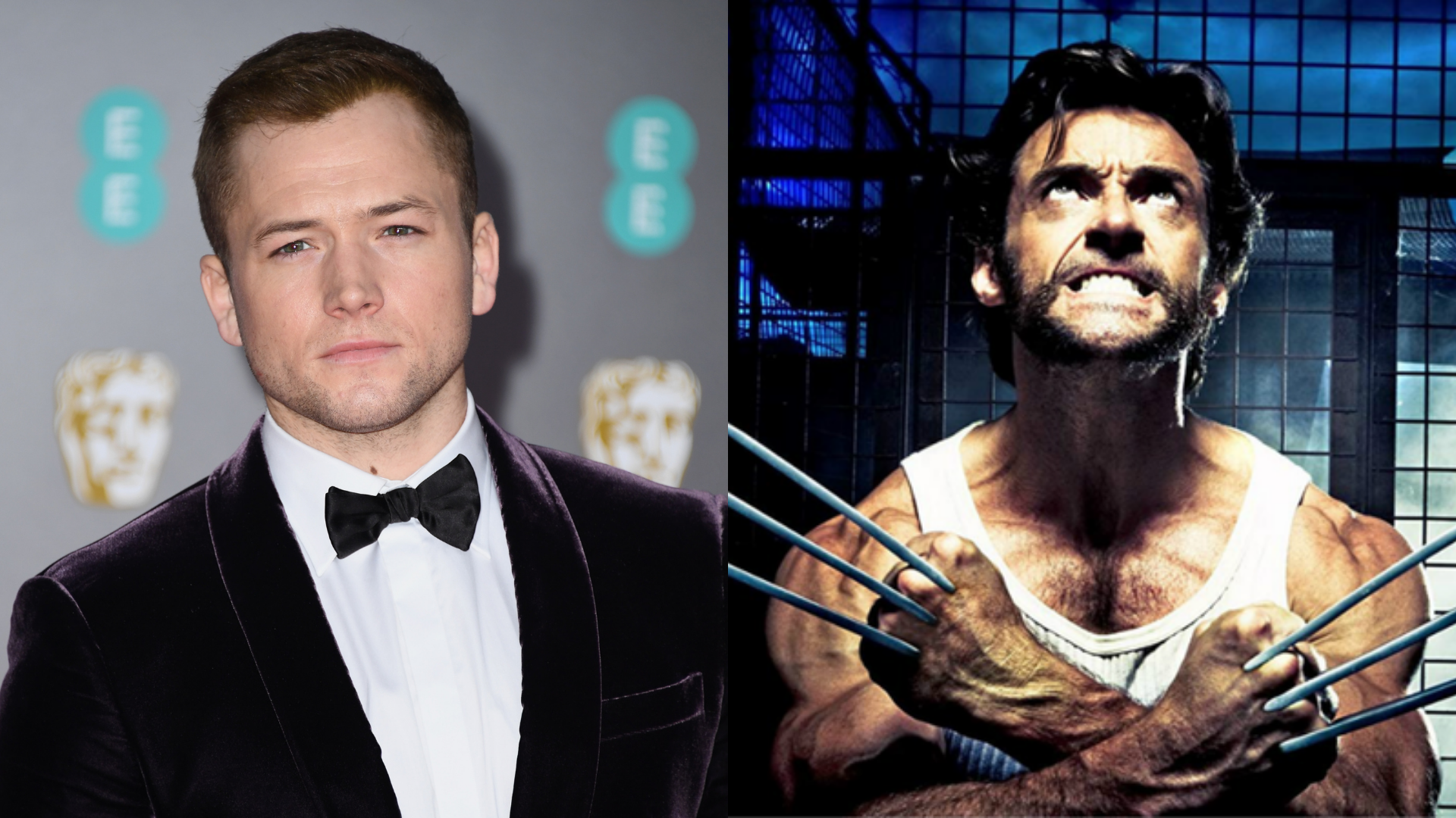 Taron Egerton (Foto: Gareth Cattermole / Getty Images) | Hugh Jackman como Wolverine (Foto: Divulgação / Marvel)