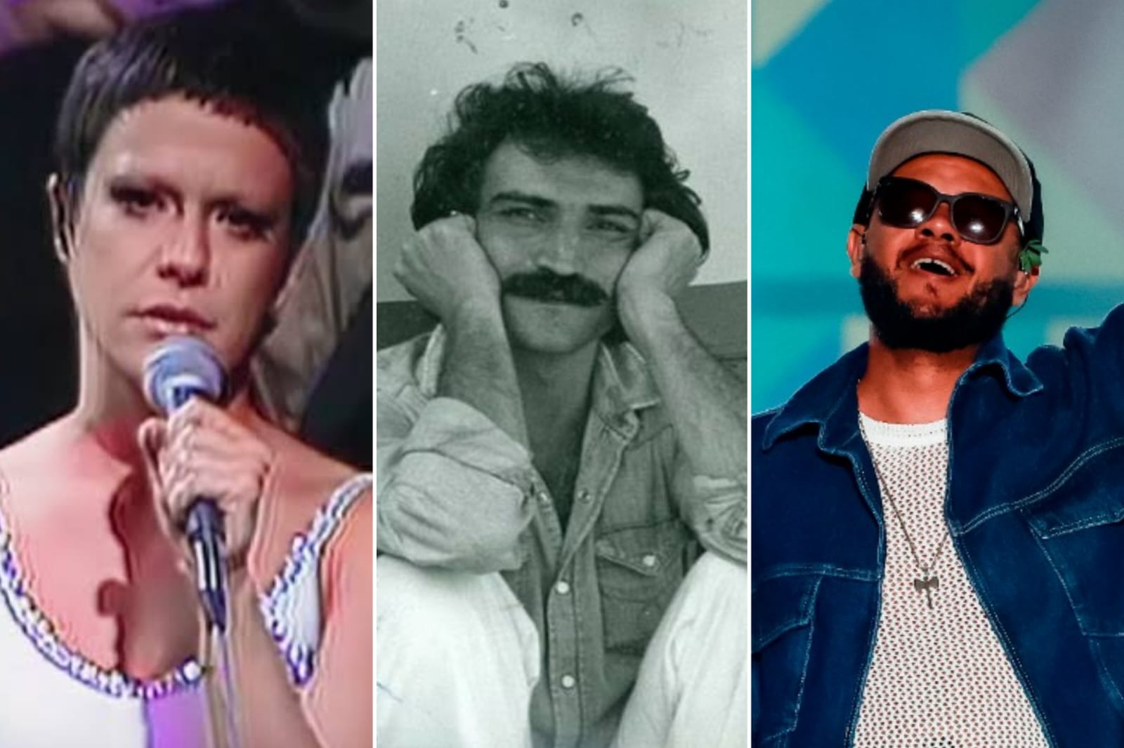 Belchior, entre Elis Regina e Emicida (Getty Images/Reprodção)