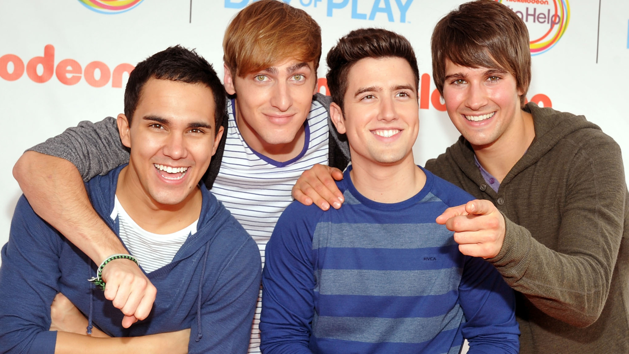 Carlos Pena, Kendall Schmidt, Logan Henderson e James Maslow do Big Time Rush em  2011 (Foto: Mike Coppola/Getty Images for Nickelodeon)