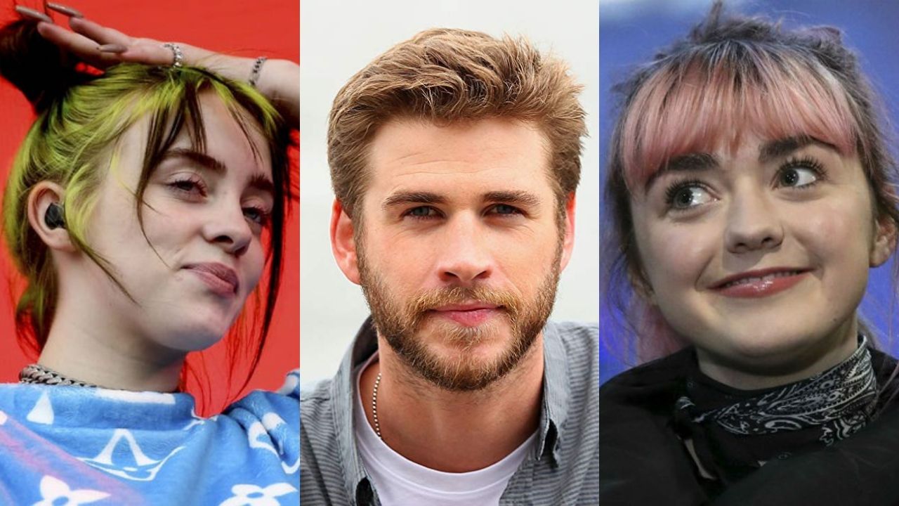 Billie Eilish, Liam Hemsworth e Maisie Williams (Foto: Britta Pedersen / AP / Don Arnold)