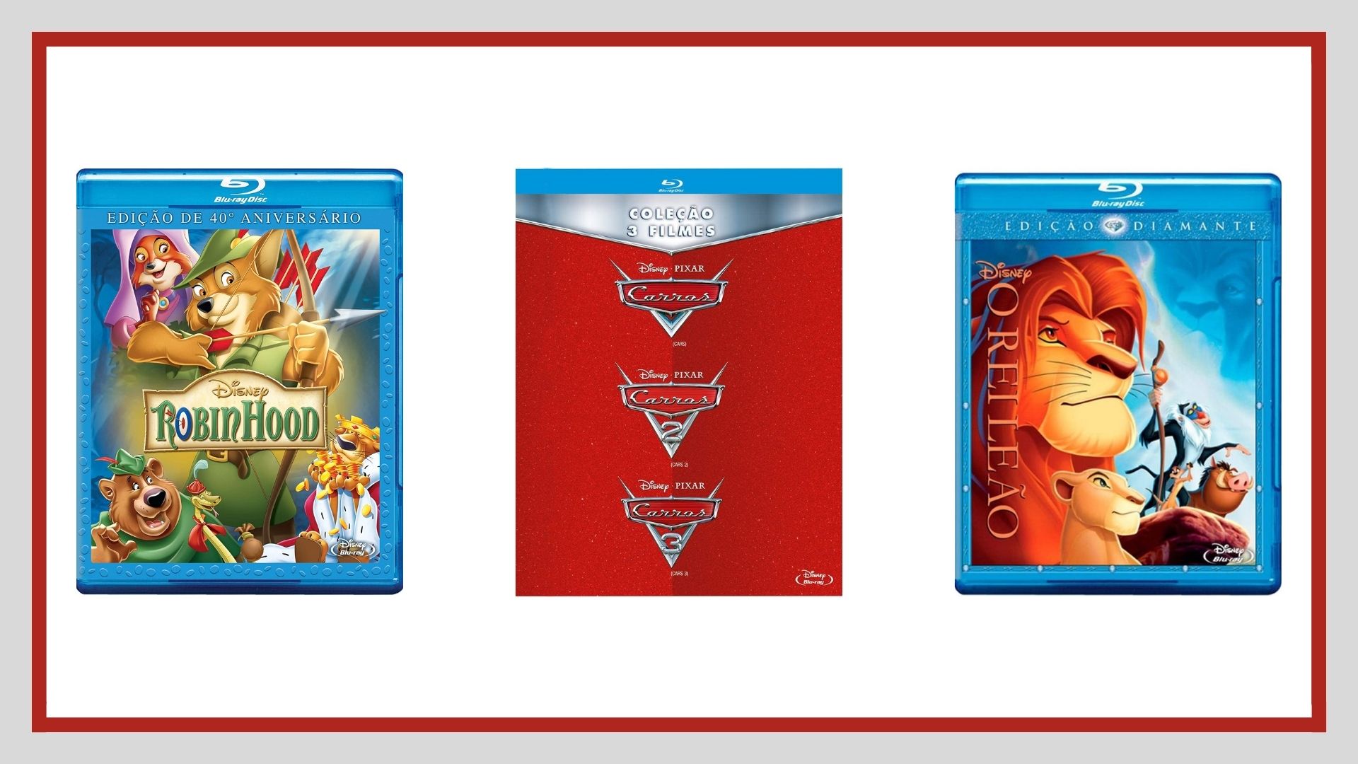 Capas dos discos Blu-ray disponíveis na Amazon