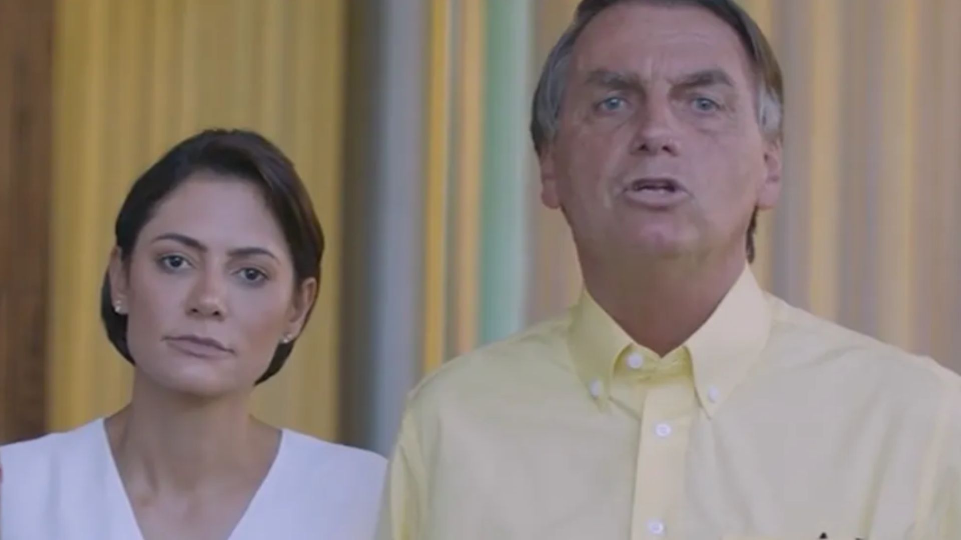 Michelle e Jair Bolsonaro (Foto: reprodução/YouTube)