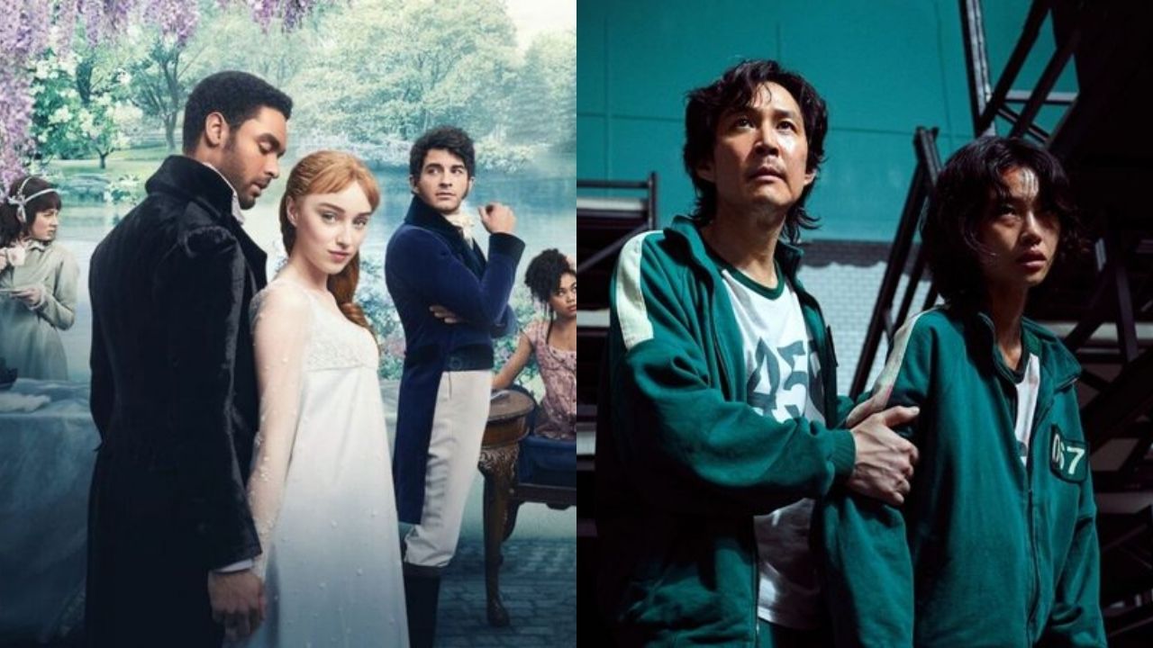 Bridgerton (Foto Divulgação/Netflix) / Round 6 (Foto: Divulgação/Netflix/YOUNGKYU PARK)