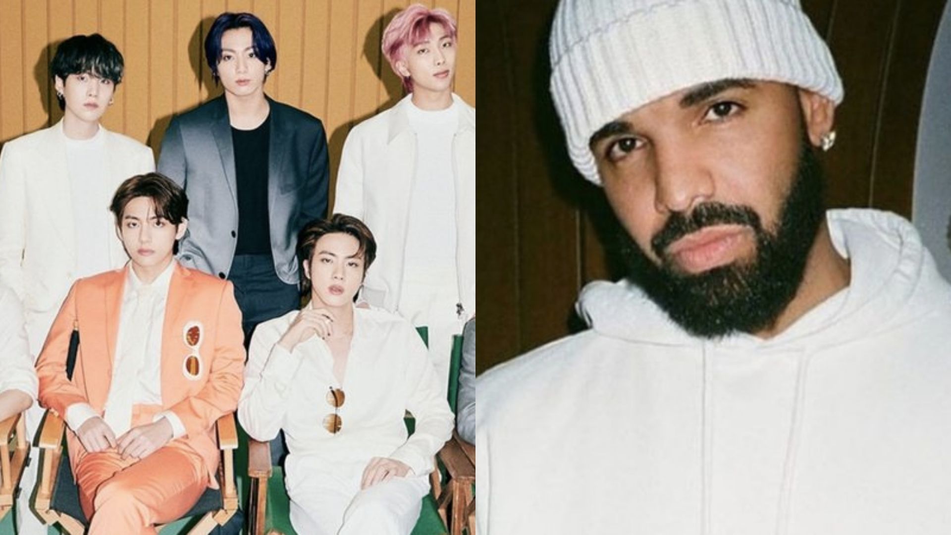 BTS (Foto: Divulgação/Instagram) e Drake (Foto: Reprodução/Instagram)