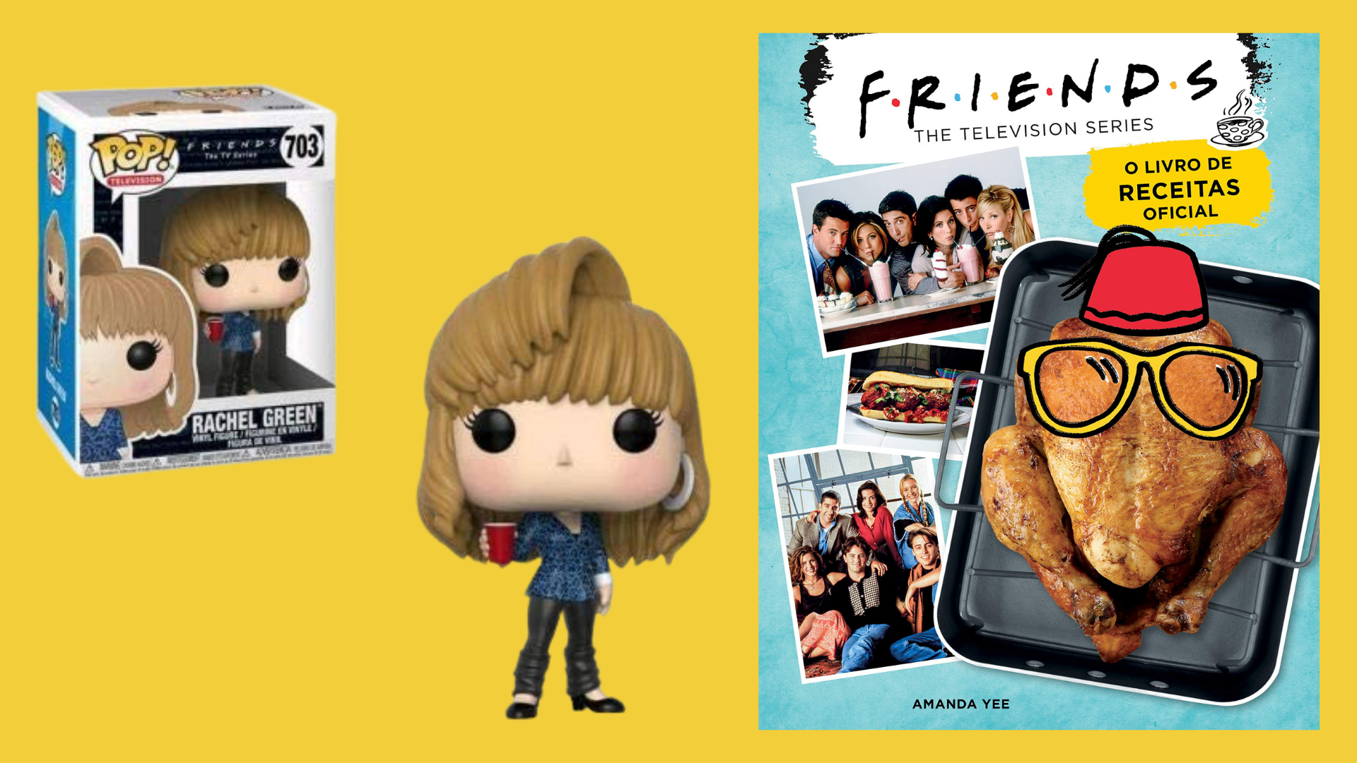 Funko Pop, caneca, quadros e outros itens temáticos da série Friends
