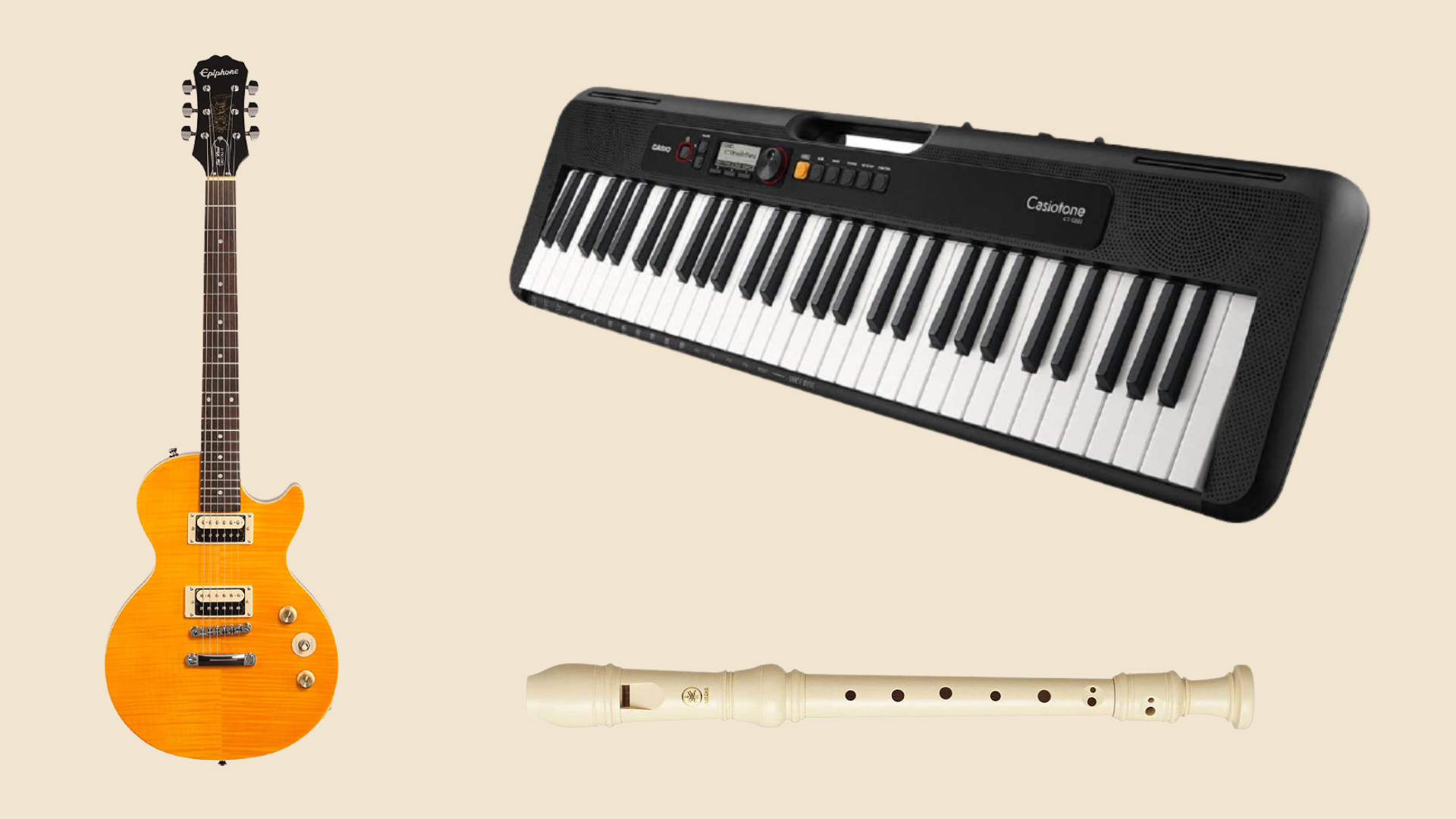 Guitarra, teclado, violão e outros instrumentos que vão conquistar os apaixonados por música