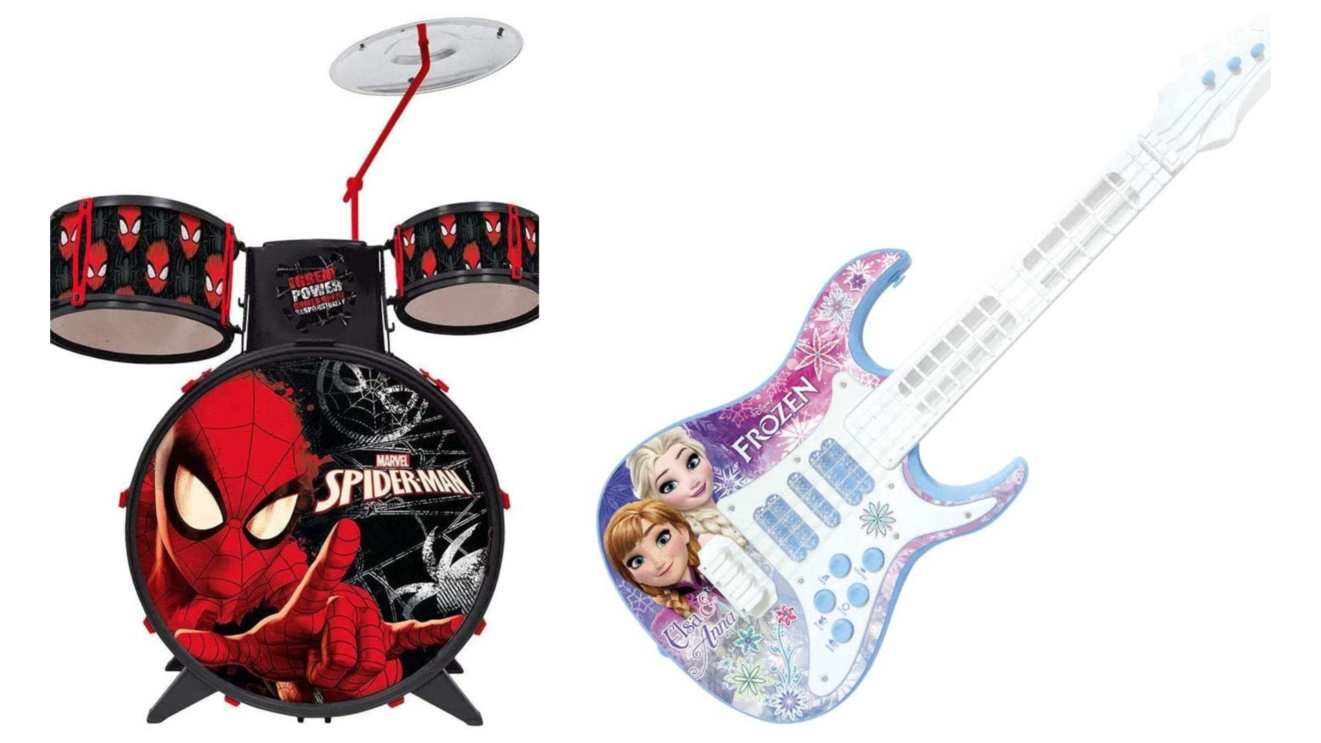 Bateria, teclado, guitarra e muitos outros itens que as crianças vão amar