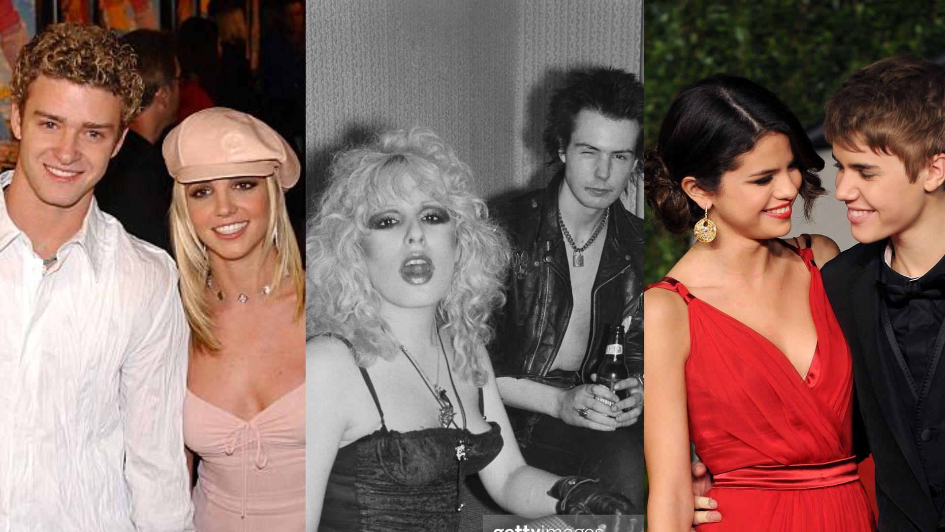 Britney Spears e Justin Timberlake, Sid Vicious e Nancy Spungen, Selena Gomez e Justin Bieber