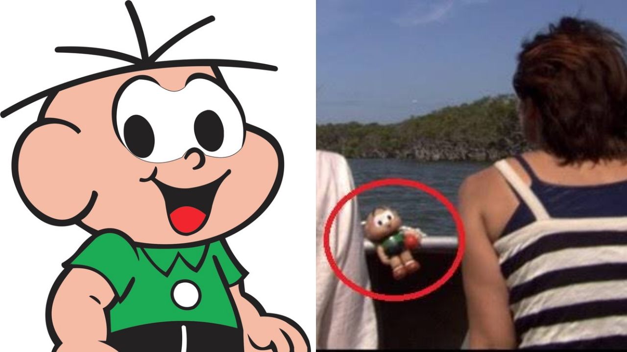 Cebolinha aparece em Black Water (Foto 1: Divulgação / MSP e Foto 2: Reprodução / Twitter)