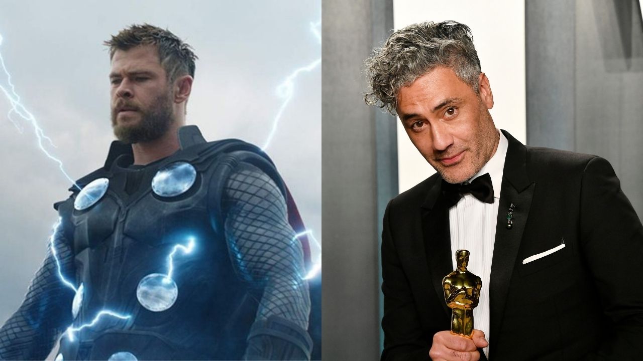 Chris Hemsworth como Thor em Vingadores: Ultimato (Foto: Divulgação / Marvel Studios) e Taika Waititi (Foto: Frazer Harrison / Getty Images)