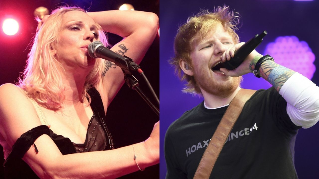 Courtney Love (Foto: Owen Sweeney/AP) e Ed Sheeran (Foto: Ben Birchall/AP)