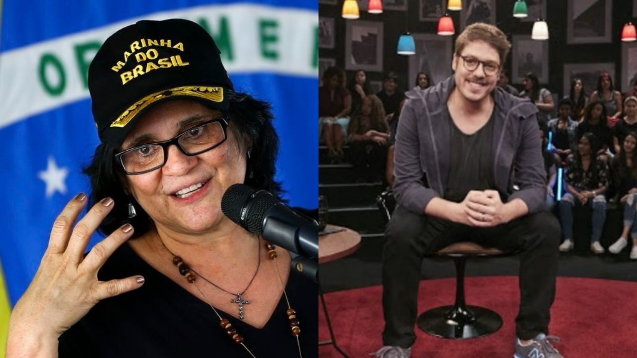 Damares Alves na Ilha do Marajó (Foto: Marcelo Camargo/Agência Brasil) e Fábio Porchat no Que Papo é Esse Porchat (Foto: Divulgação / Globo)