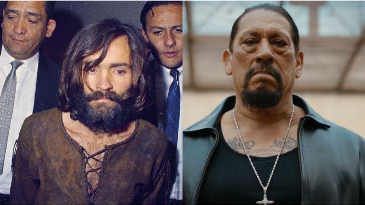 Montagem de Charles Manson (Foto: AP) e Danny Trejo (Foto: Reprodução/Youtube)