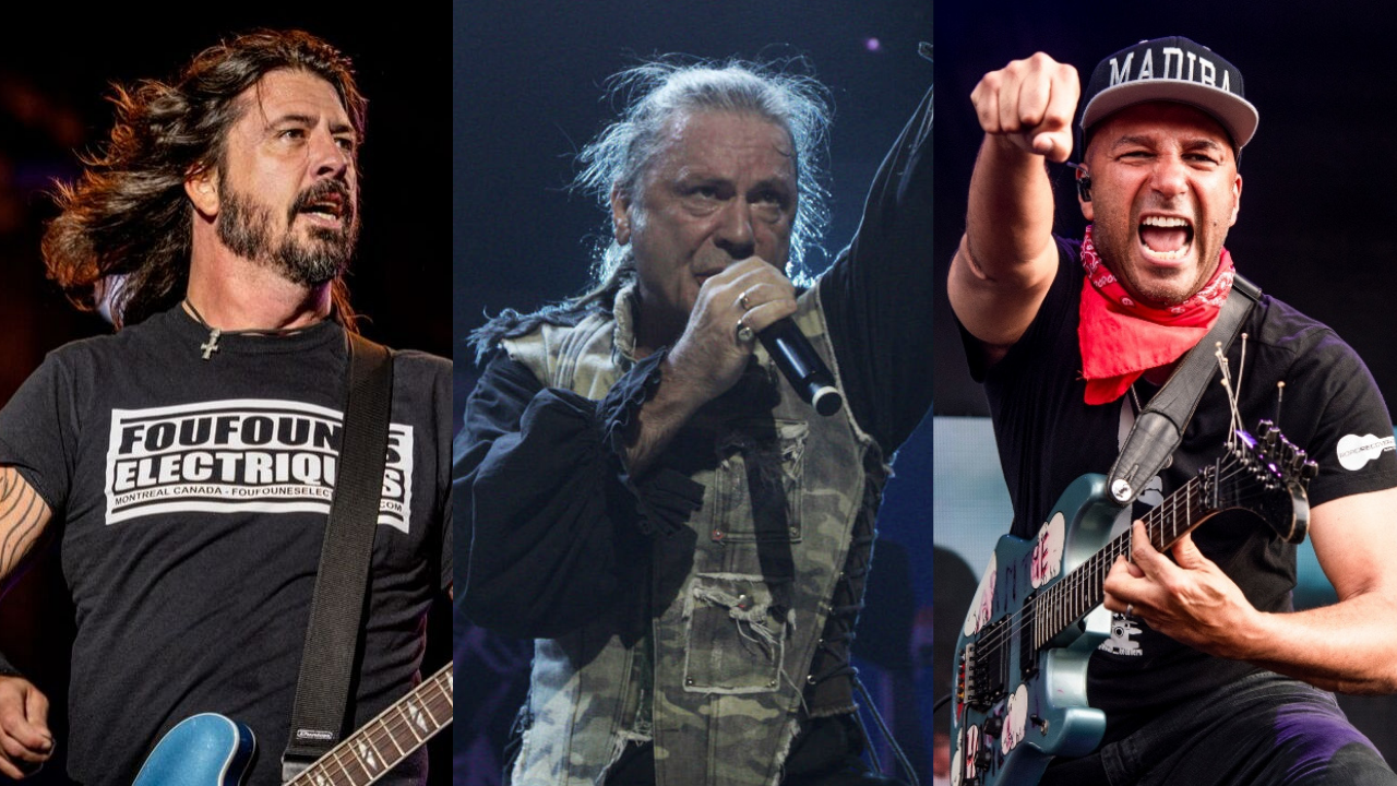 Dave Grohl  (Foto: Renan Olivetti/ I Hate Flash)/ Bruce Dickinson (Foto: Agencia EL UNIVERSAL/Germán Espinosa/EELG/ AP)/ Tom Morello (Foto: Amy Harris / Invision / AP)