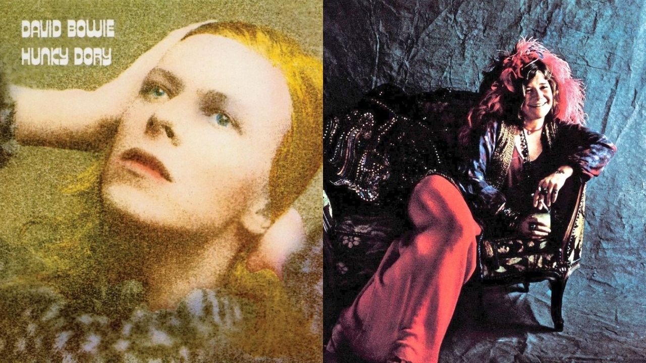 Hunky Dory, de David Bowie e Pearl, de Janis Joplin (Fotos: Reprodução /Twitter)
